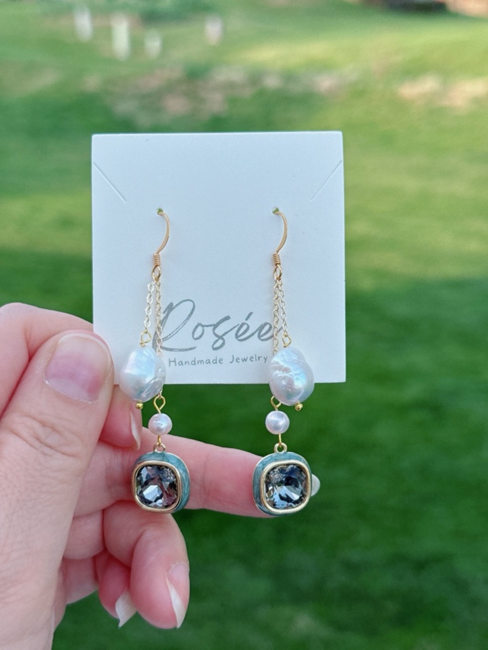 26E324 Handmade Freshwater Baroque Pearl Dangling Earrings S925 Hooks